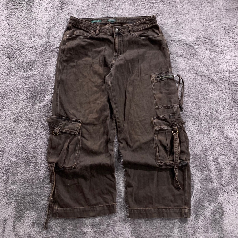 Wild Fable Brown Baggy Cargo Pants Mid Rise Wide Leg Utility Trousers Womens 10R